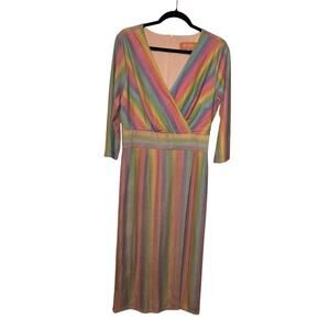 JessaKae Luminaria Rainbow Festival Whimsical Kawaii Glam Disco Faux Wrap Dress